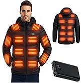 ALTWEIWEN Heated Down Jacket for Men and Women with Power Bank,16000mAh Battery 23 Graphene Heating Element