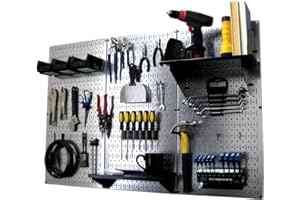 Wall Control Pegboard Organizer 4 ft. Metal Pegboard Standard Tool Storage Kit with Galvanized Toolboard and Black Accessorie