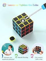 ROXENDA 3x3 Speed Cube Carbon Fiber Stickers ABS Material view 7