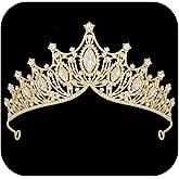 SWEETV Vintage Tiaras and Crowns for Women Queen Crown Costume Headpiece for Halloween Quinceanera Pageant Prom