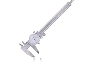 Clockwise Tools DDLR-0605 Pro Dial Caliper 0-6 Inch Double Shock Proof Stainless Steel Body SAE Measuring Tool