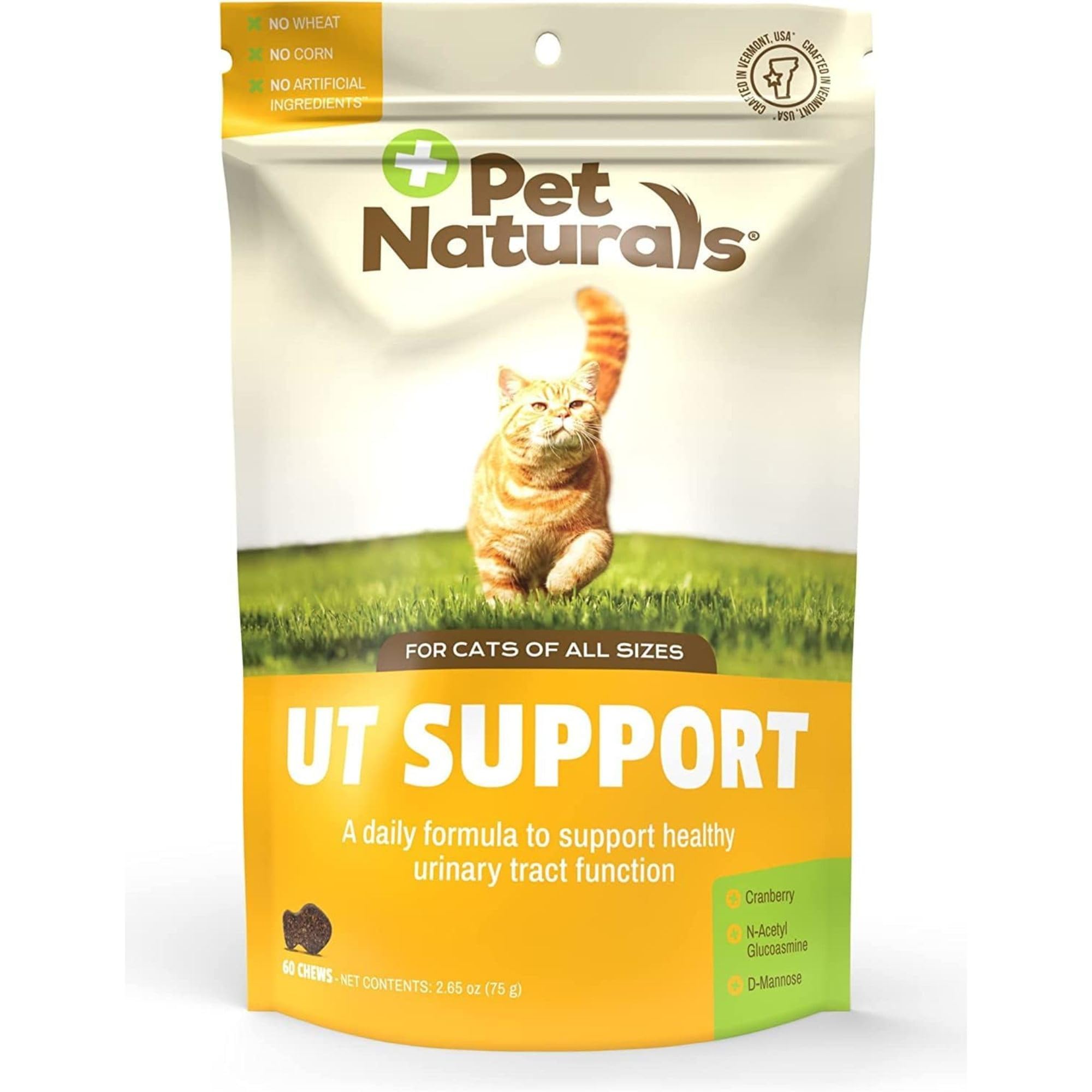Pet Naturals UT Support Urinary Tract Supplement for Cats, 60 Chews