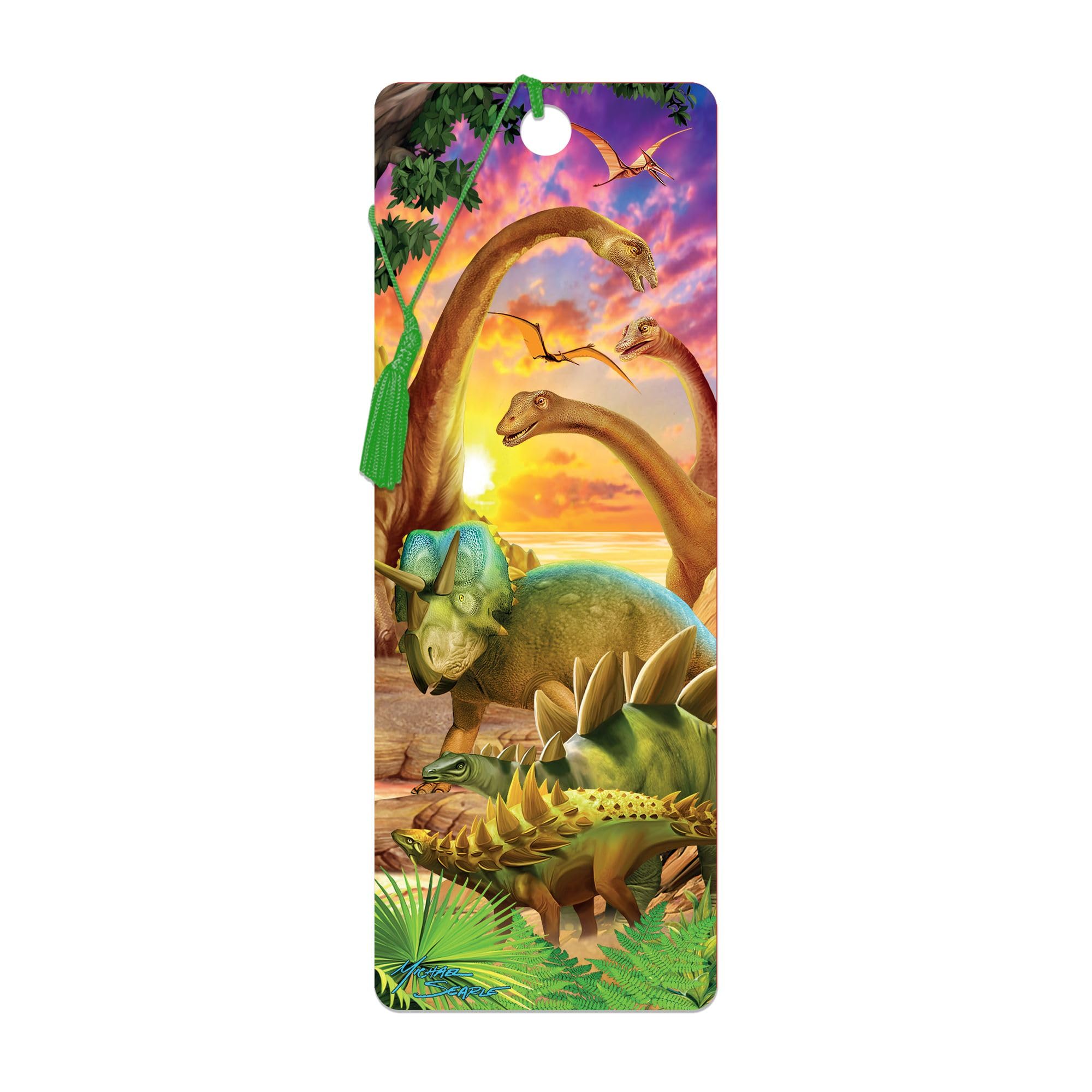 3D LiveLife Bookmark - Dino Delight from Deluxebase. Cute Lenticular Dinosaur Page Marker. Animal Themed Accessories for Book Lovers. Small Gifts for Men, Women, Writers and Teachers. — image 1