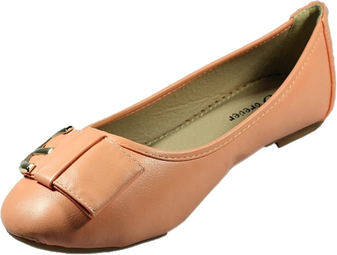 coral leather flats