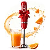 Turelar Immersion Blender Corded 400W, 2 Speed, Emulsifier, Blend, BPA-Free | Hand Blender Stick Mixer, Ergonomic Handle, Sta