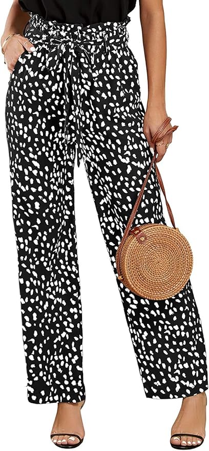 leopard print casual trousers