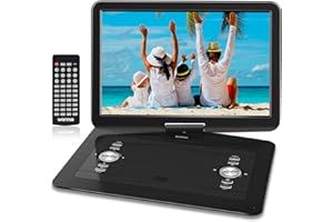 WONNIE 17.9" Portable DVD Player with 15.4" Large Swivel Screen, Support USB/SD Card, Sync TV, Dual Volume Speaker, All Regio