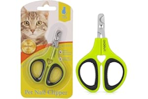OneCut Pet Nail Clippers, Update Version Cat & Kitten Claw Nail Clippers for Trimming, Professional Pet Nail Clippers Best for a Cat, Puppy, Kitten & Small Dog (Green)
