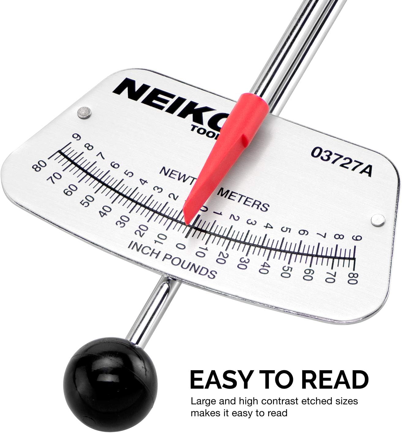 Neiko 03727A 1/4Inch Drive Beam Style Torque Wrench 080 in/lb 9 Nm