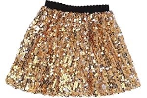 Flofallzique Girls Sequin Skirts Glitter Short Kids Sparkle Skirt Toddler Tutu Girls Clothes