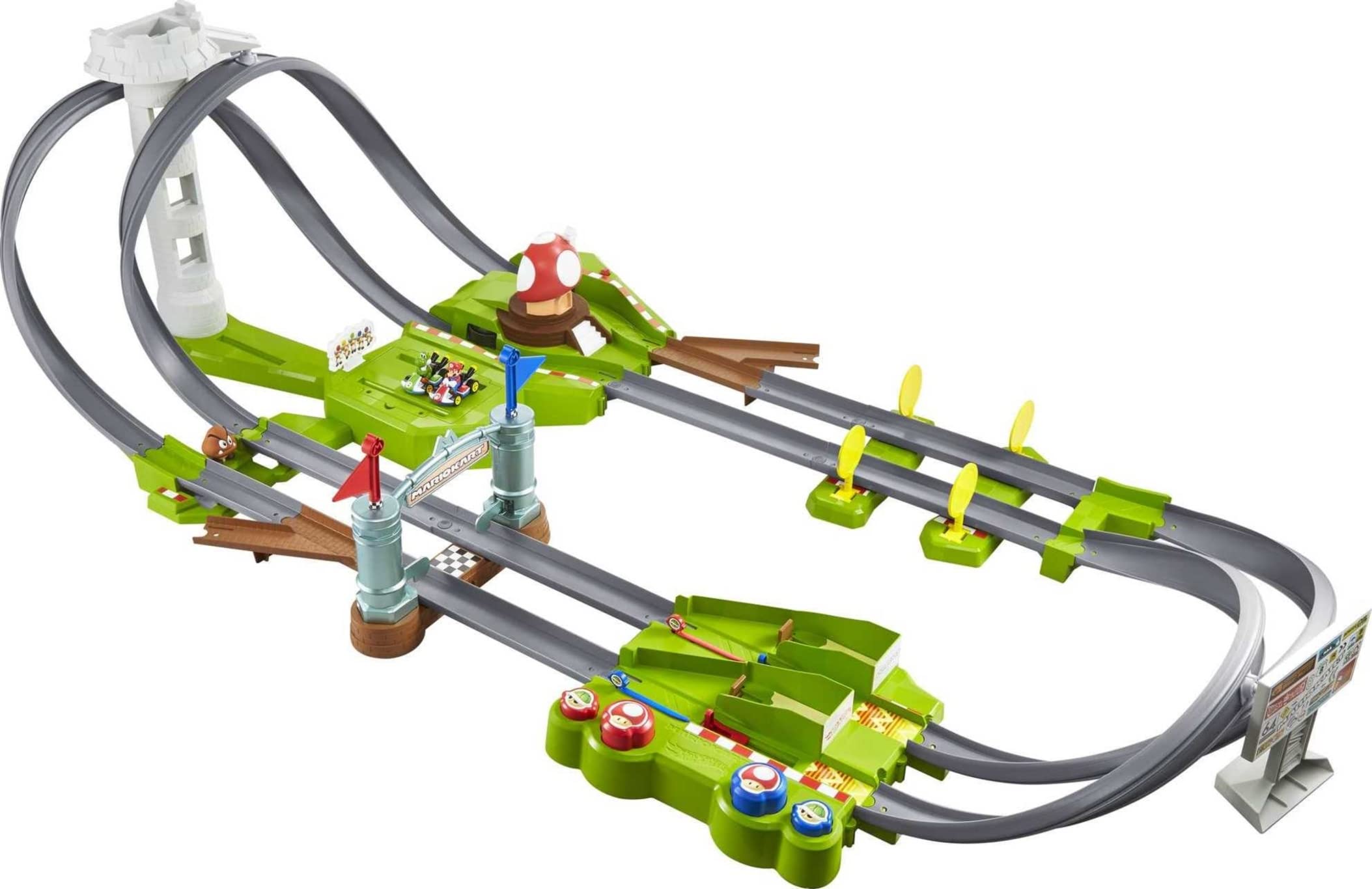 â€‹HOT WHEELS MARIO KART CIRCUIT TRACK SET WITH 1:64 SCALE DIE-CAST KART REPLICA AGES 3 AND ABOVE
