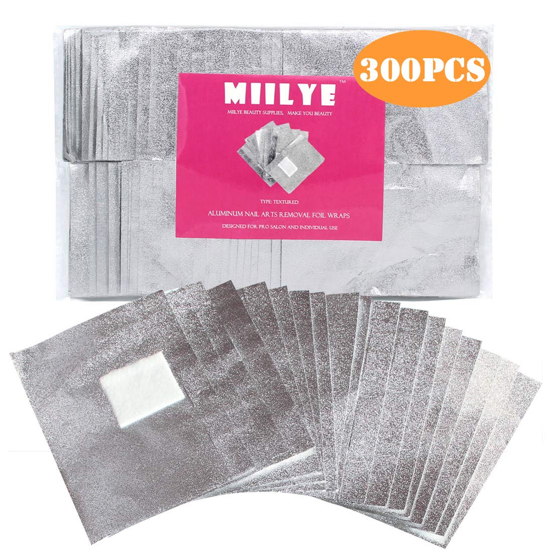 Gel Nail Romver Foil Wraps with Pre-attached Pads for Dip Powder/Acrylic/Shellac/UV Gel Nail Polish Removal Soak off Manicure Tool Kit, 300 Counts : Beauty