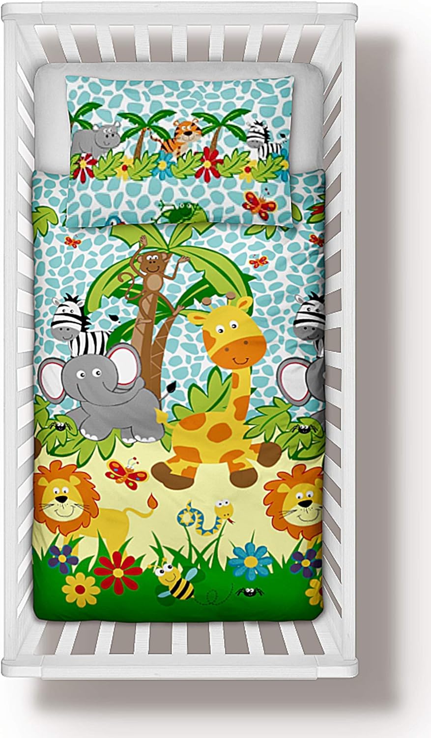 Jungle Animals Boys Girls Baby Nursery Bedding Set 90x120 cm Duvet