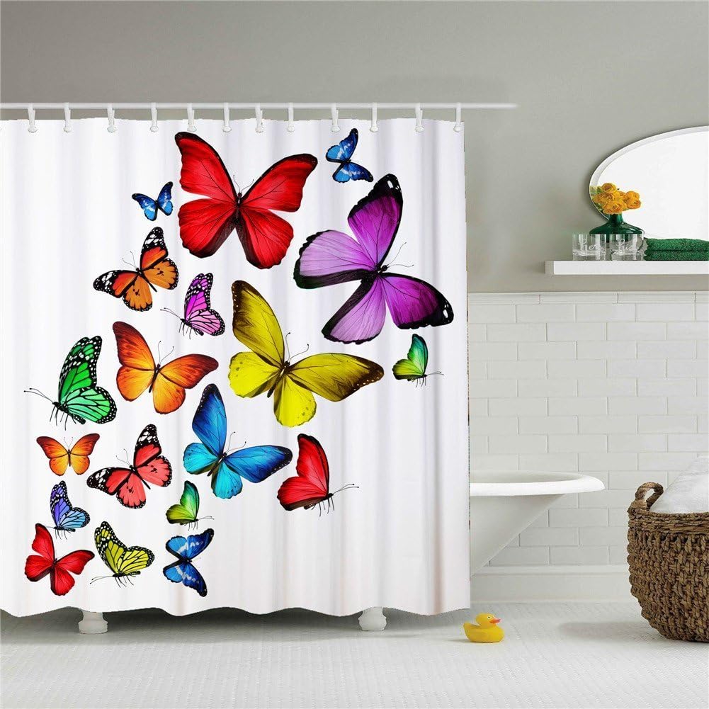 Vintage Butterflys Shower Curtain