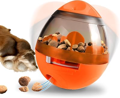 Zellar Interactive Treat Puzzle Dog Toy Slow Feeder Small Medium Cats Orange