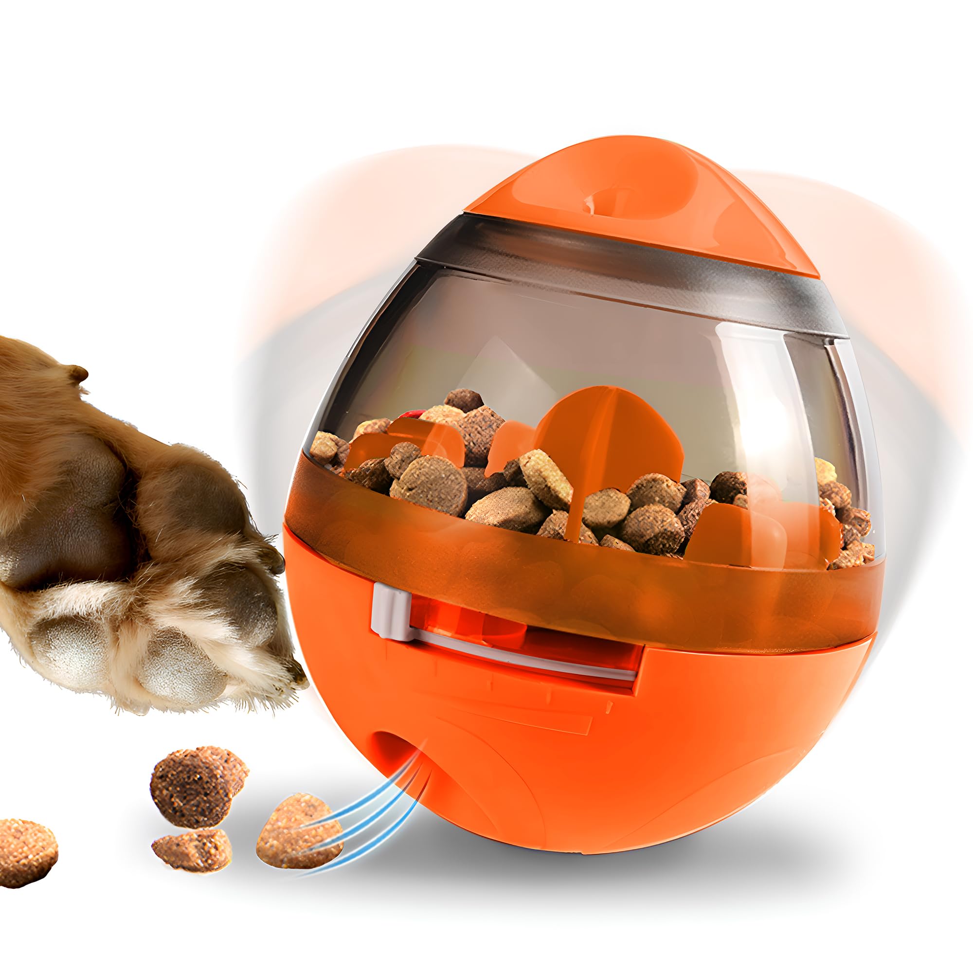 Zellar Interactive Treat Puzzle Dog Toy - Slow Feeder, Brain Stimulating Enrichment for Small & Medium Dogs & Cats (Orange)