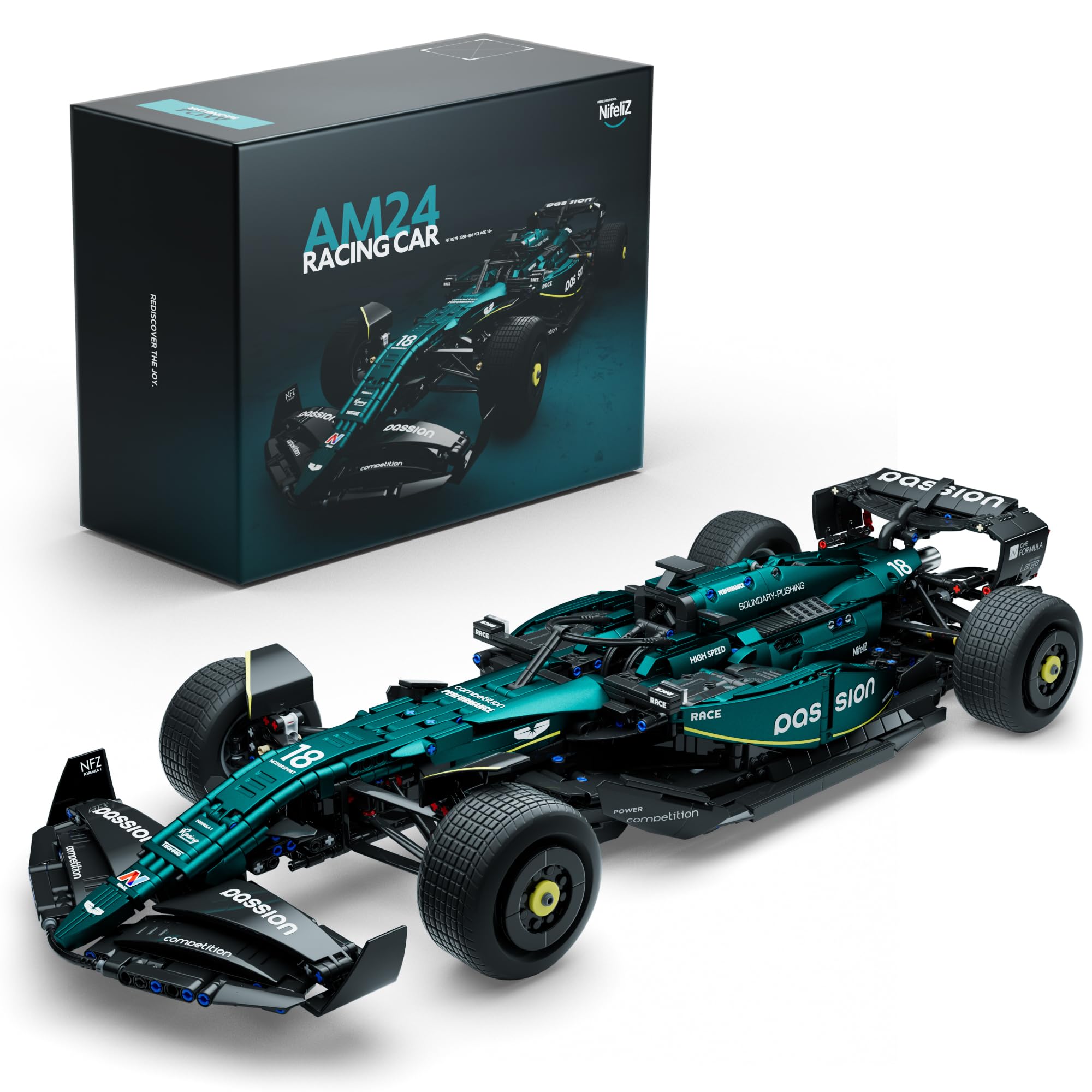 Nifeliz AM24 Racing Car ブロックモデル Nifeliz AM24 Formula 1 Racing Car Building Set, 1:8 Large