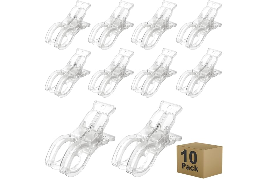 Muitcdo 10 Pack Balloon Arch Clips, Large Clear Spring Clamps for Backdrop, 3.5'' Plastic Clips Supplies for Birthday Decorat