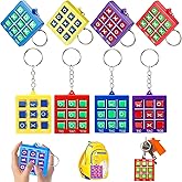 18 Pieces Tic Tac Toe Keychain Durable Plastic Keyholders for Mini Backpack Clip Keyring for Birthday Party Supplies