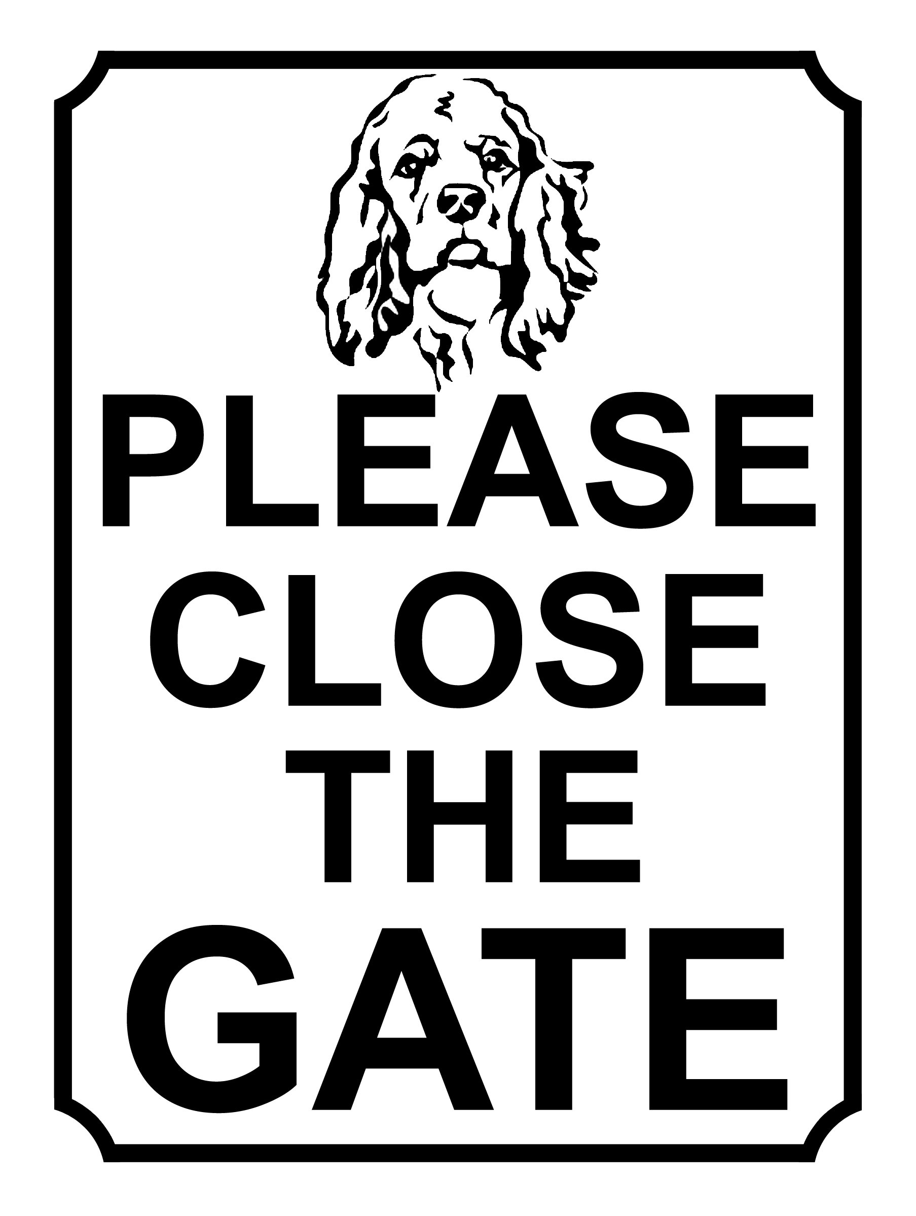SHAWPRINT PLEASE CLOSE THE GATE DOG THEME METAL SIGN 200MM X 150MM (402H1)
