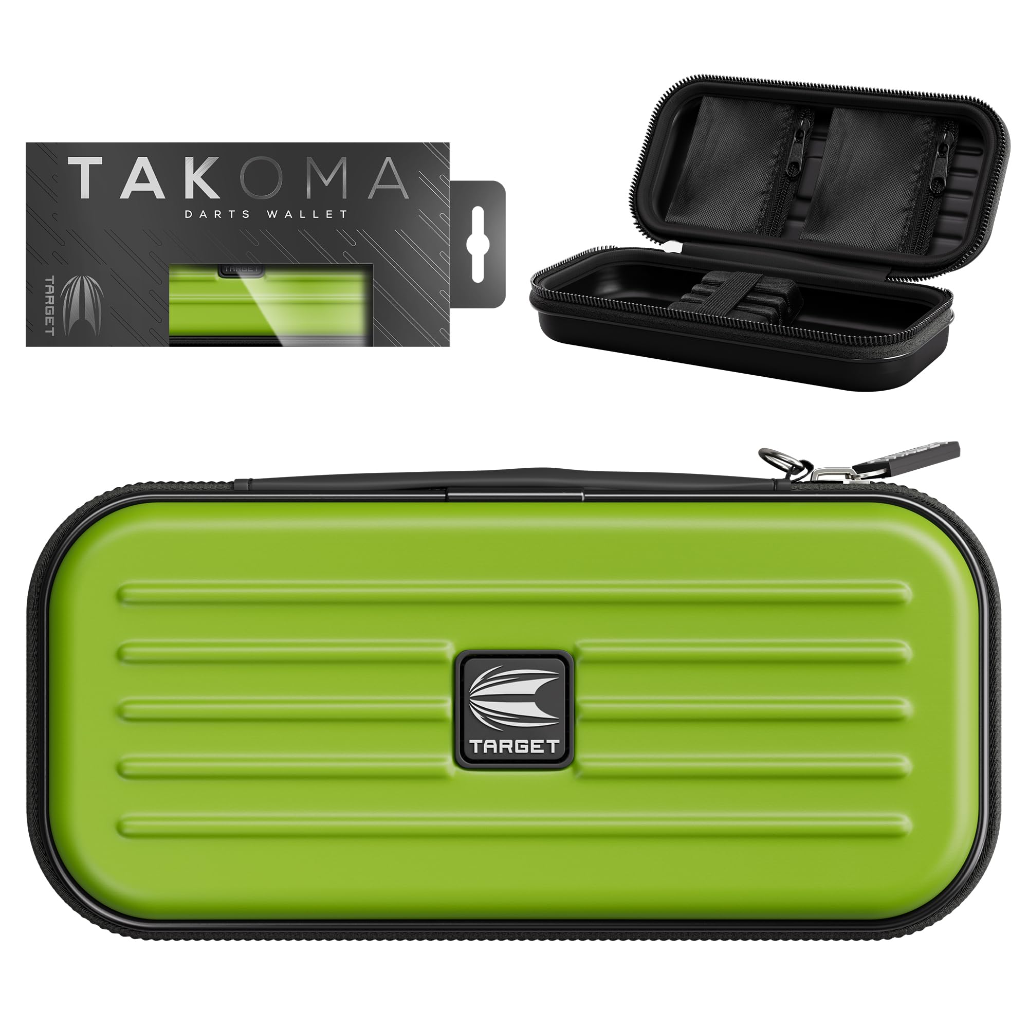 Target Darts Takoma Dart Case Wallet, Regular Size, Green | Store 3 Fully Assembled Darts & Accessories | Dart Holder with Zip Lock Pouches, Store Flights, Shafts & Swiss Points
