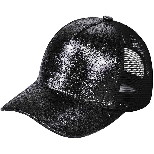 Sparkly Sequin Baseball Cap With Ponytail Hole - Bling Disco Hip Hop Hat For Women & Men - View #11