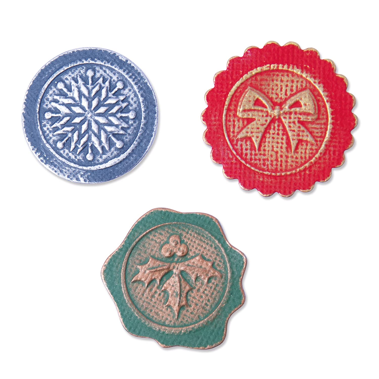 Sizzix Switchlits Embossing Folder Seasonal Seals by Kath Breen, 665356, Multicolour, One Size