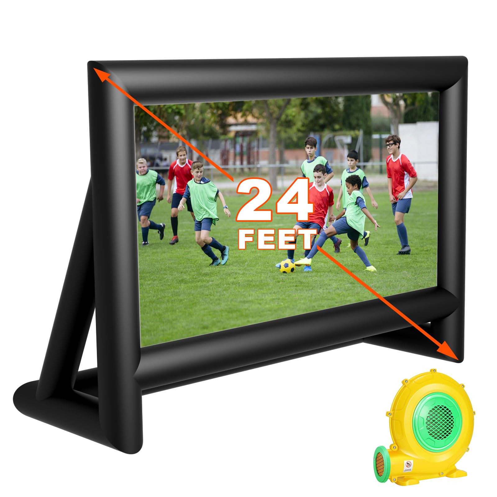 Photo 1 of Inflatable Projector Screen for Outside 24ft Blow Up Movie Screen Outdoor with Air Blower, Easy Set Up Inflatable TV Home Theather for Backyards Movie Nights Party Fun, Support Front Rear Projection