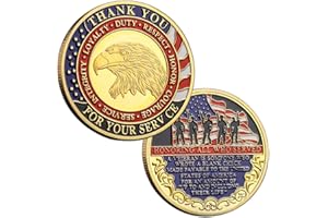 HOLLYCOIN Honoring All Who Served Military Veteran Gift,Veteran Challenge Coins,Veteran Day Thank You for Your Service Plated Coins Military Church Party Collectible Challenge Coin
