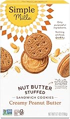 Simple Mills Creamy Peanut Butter Sandwich Cookies - Gluten Free, Vegan, Healthy Snacks, 6.7 Ounce (Pack of 1)