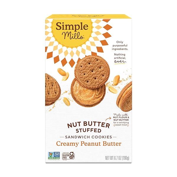 SIMPLE MILLS CREAMY PEANUT BUTTER SANDWICH COOKIES –...
