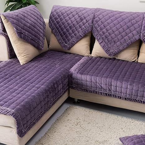 Amazon Com Dfamily Plush Sofa Slipcover 1 Piece Suede Couch Cover