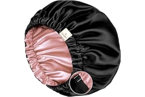 YANIBEST Silk Bonnet Satin Bonnet for Sleeping Women and Men, Adjustable Double Layer Hair Bonnet for Curly Hair