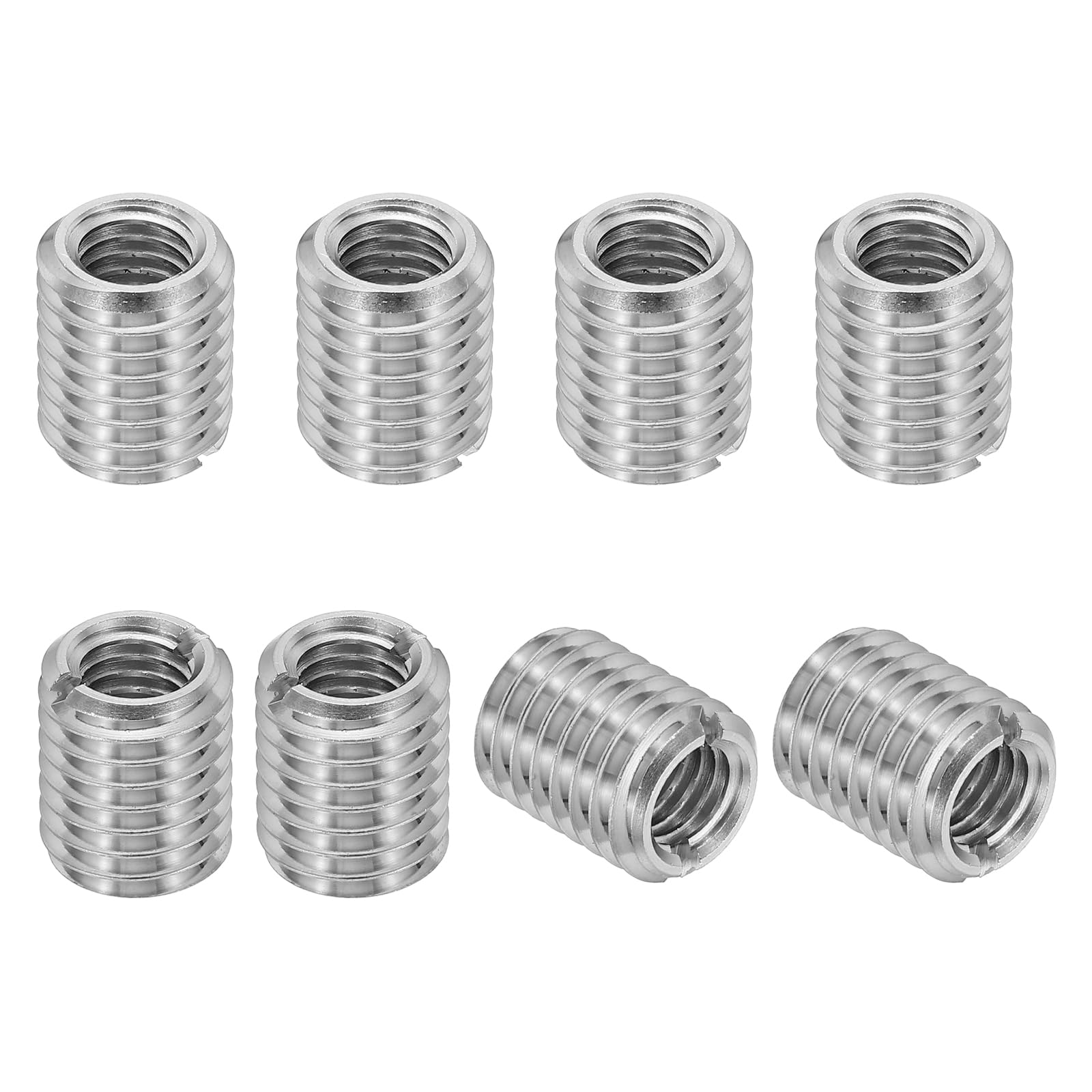 PATIKIL 316 Stainless Steel Thread Adapters Sleeve Reducing Nut, 8 Pcs M12 x 1.75 Male to M8 x 1.25 Female Repairing Insert Nut Screw Reducer Conversion Fastener 15mm