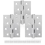 MOZCORN 3Pcs Stainless Steel Door Hinges 4