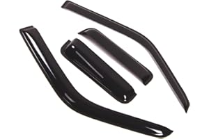 TuningPros Outside Mount Window Vent Visors Rain Guards Compatible with Dodge Dakota ExtendedCab 1987-1996 | Side Window Wind Deflectors Rain Shields | Smoke Tinted, 4 Pcs Set, DGWV-111