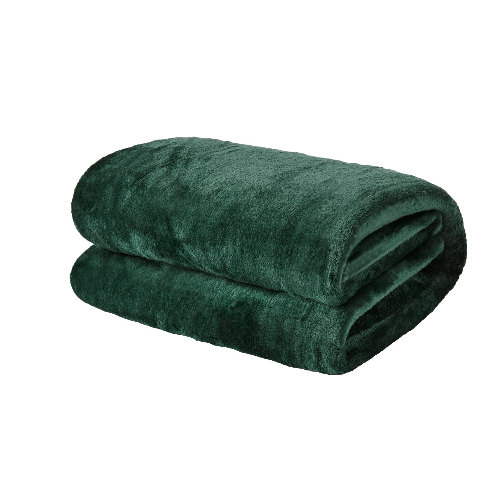 Brentfords Flannel Fleece Blanket for Bed, Super Soft Cosy Warm Throw Blanket Green Throws for Sofa Bed Lightweight Fluffy Single Throw Over Settee, 120 x 150cm