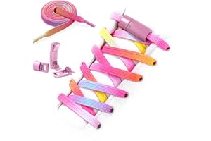 Elastic Shoelaces, Neo-wows No Tie Shoe Laces, Stretch Flat Tieless Shoestrings for Sneakers, One Size Fit All for Shoes