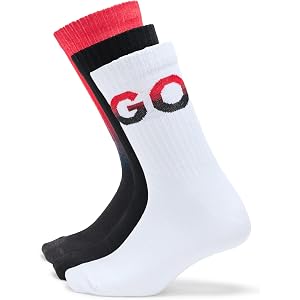 HUGO Men's Ombre Mix 3-pack Ribbed Socks