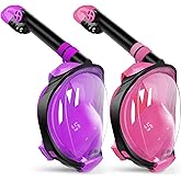 Greatever G2 Snorkeling Gear for Adults 2PCS, Full Face Snorkel Mask with Dry Top Snorkel,Anti-Leak & Anti-Fog Snorkel Mask Adult,Foldable Snorkeling Mask with Camera Mount mesh Bag