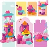 Mega Bloks Big Building Bag 60 Blocks 9 Colors Pink Ages 1+ view 5