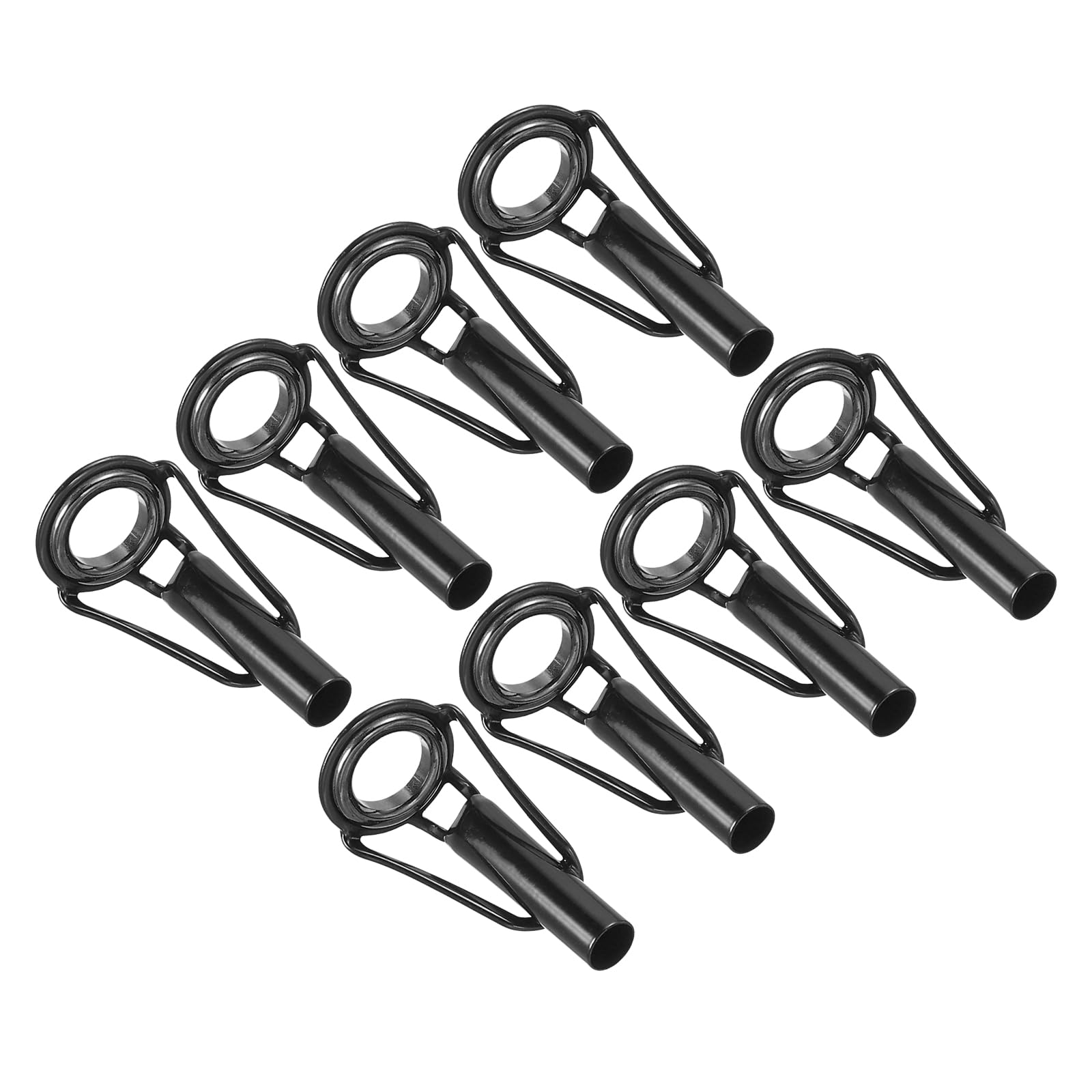 PATIKIL 4.2mm Fishing Rod Tip Repair Kit, 8pcs Stainless Steel Pole Ring Guide Replacement for Saltwater Freshwater Fishing, Black