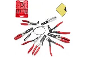 9-Piece Automotive Electrical Disconnect Pliers Kit - High-Carbon Steel Connector Separator, Hose Clamp & Trim Clip Removal T