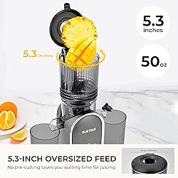 SUSTEAS Cold Press Juicer, 5.3" Feed Chute