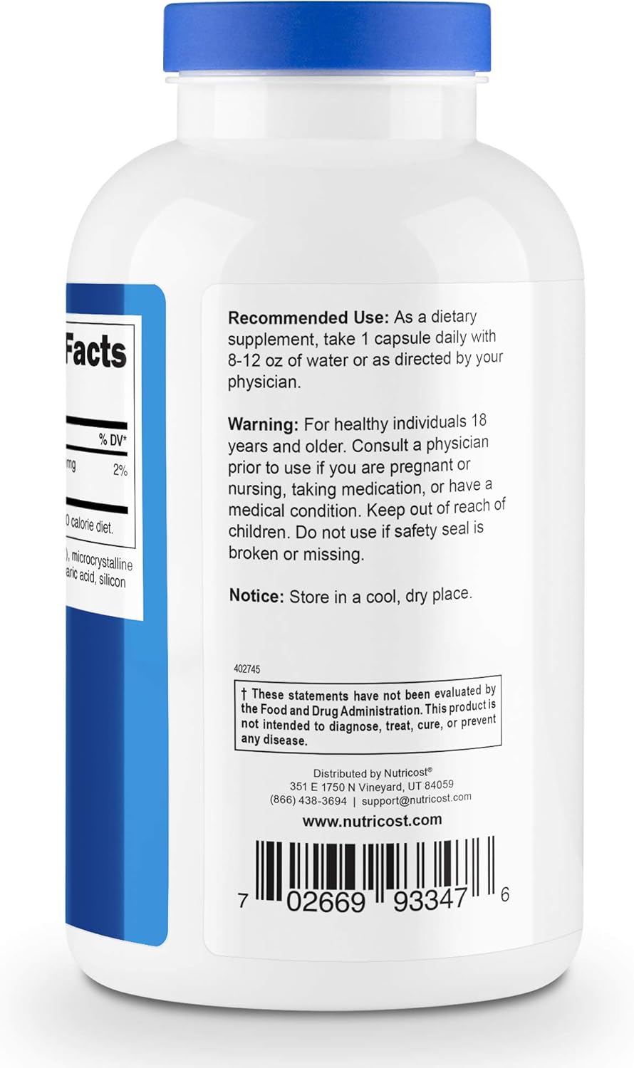 Nutricost Potassium Citrate 99mg, 500 Capsules: Health & Personal Care