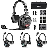 SYNCO XTALK X4 Wireless Intercom Headset System for Event Production Film | 4 Person Full Duplex Intercom Headset， Communication Headsets for Events Planning, 24H Working Time Production Headset