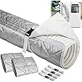 Tlswshsy 2 Set Quilting Air Conditioner Hose Cover, AC Insulated Hose Cover Wrap with 4 Adjustable Buckle Straps, Portable Ai