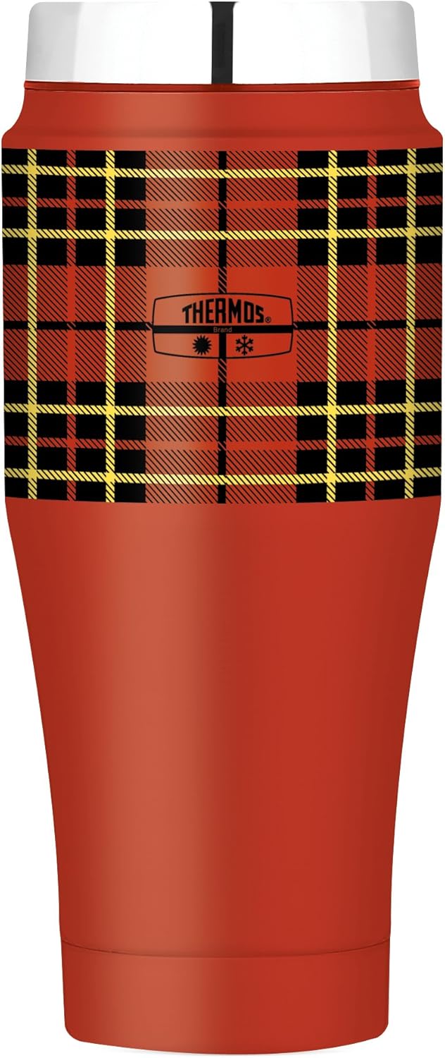 plaid thermos