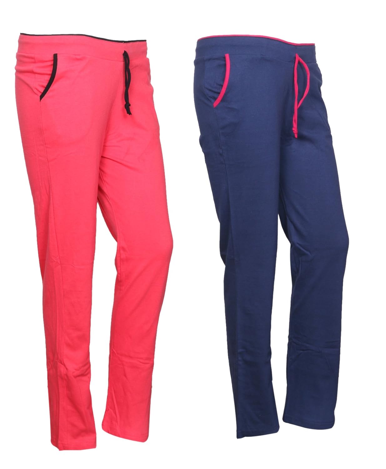 indistar women's cotton track pant-night wear (pack of 2)