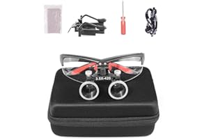 ORILAO Loupes 2.5X 3.5X Magnification Binocular Magnifier Optical Glass Lens (3.5X, Black)